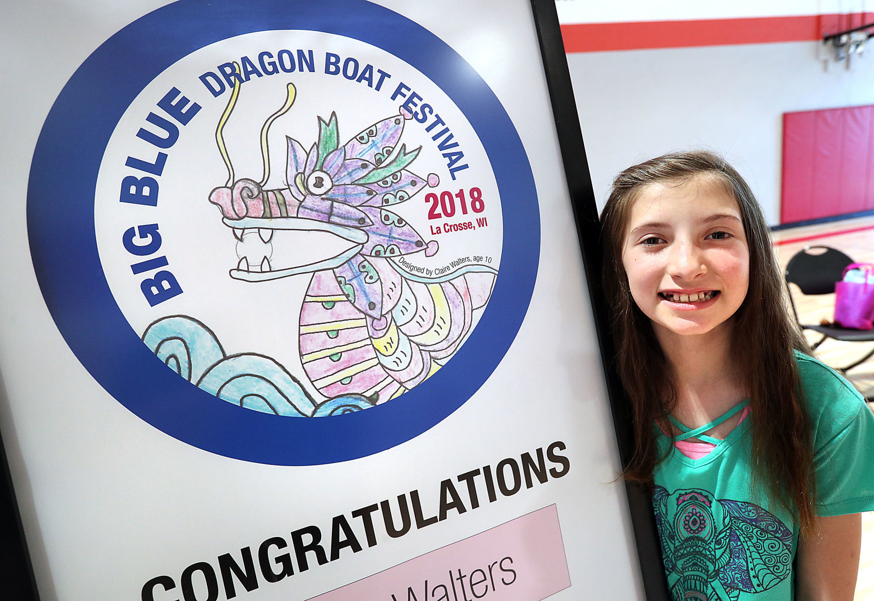 Big Blue Dragon Boat button winner with button